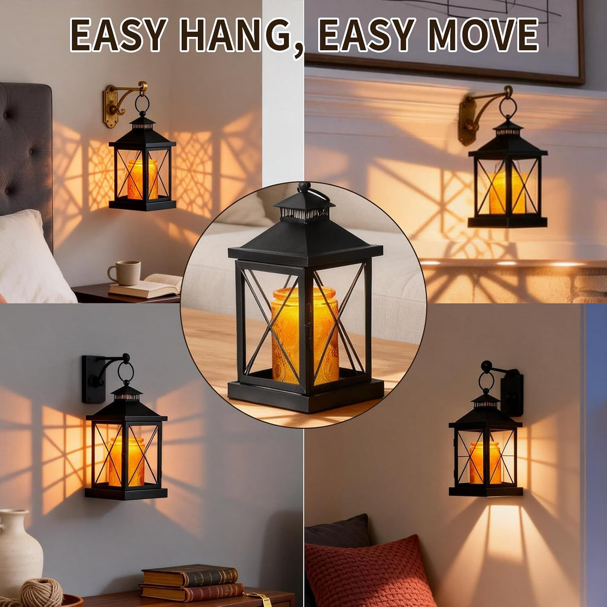 2026 New Candle Warmer Lamp with Timer,Compatible with 3 Wick Candles Jars,Vintage Candle Warmer Lantern Lamp,Dimmable Farmhouse Candle Lamp Warmer,Fully Enclosed and Hanging Up Designed