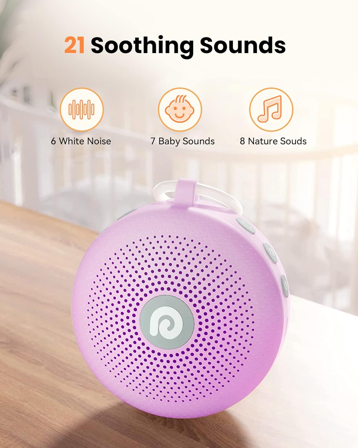 Dreamegg White Noise Machine - Portable Sound Machine for Baby Adult, Features Powerful Battery, 21 Soothing Sound, Noise Canceling for Office & Sleeping, Sound Therapy for Home, Travel(2Light Blue)