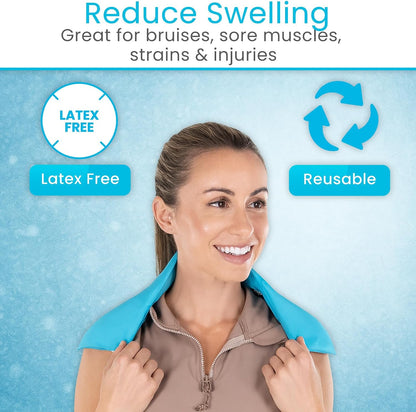 Arctic Flex Neck Ice Pack - Cold Compress Shoulder Therapy Wrap - Cool | Reusable Medical Freezer Gel Pad for Swelling, Injuries, Headache, Cooler (Large (1 Pack))