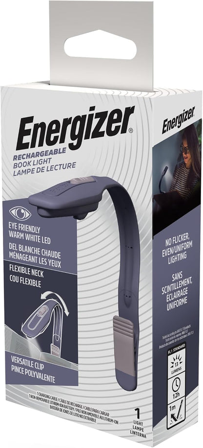 Energizer Flex-R LED Rechargeable Book Light for Reading in Bed, Reading Light with Warm LED Color, Long-Lasting and Lightweight, Pink