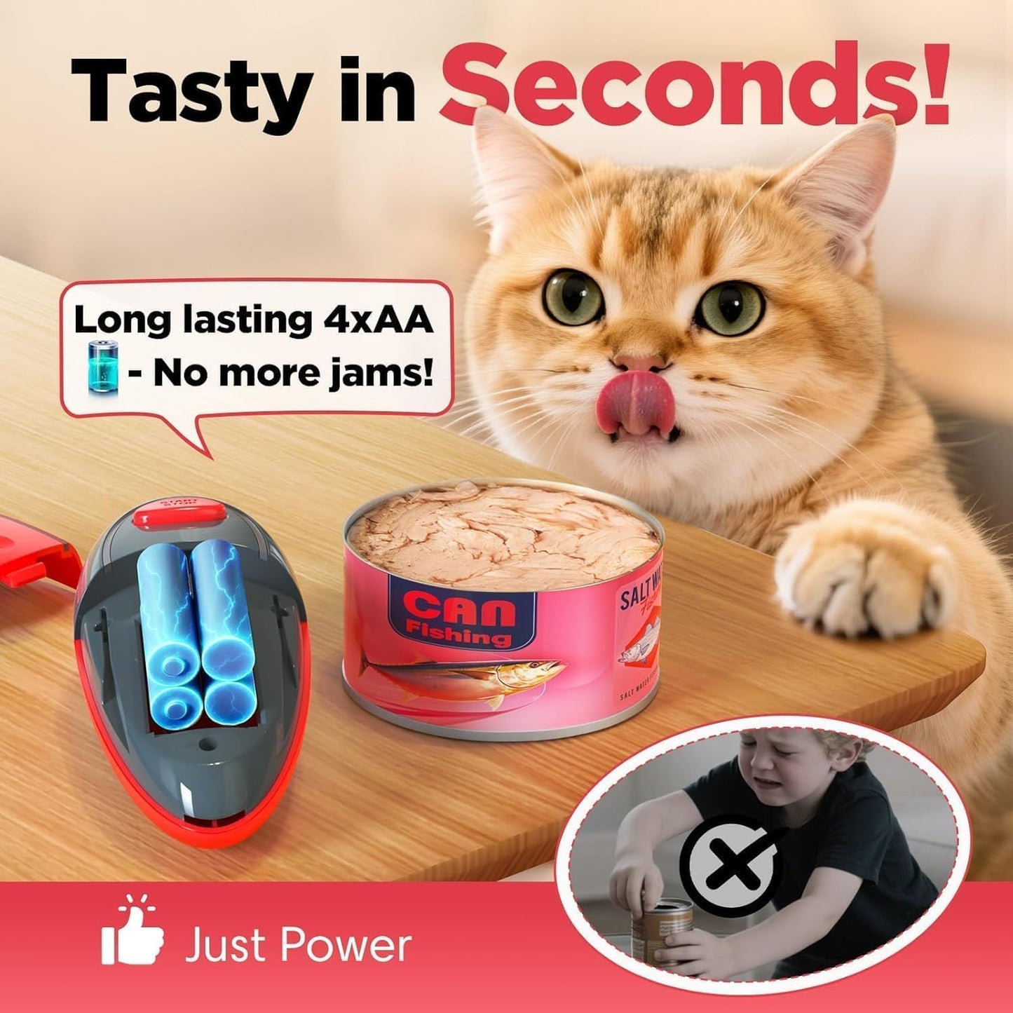 Electric Can Opener Fits Almost All Can Sizes for Seniors with Arthritis, Hand Held Battery Operated Can Opener with Smooth Edge, Food Safe Kitchen Gadgets Automatic Can Opener for Kitchen