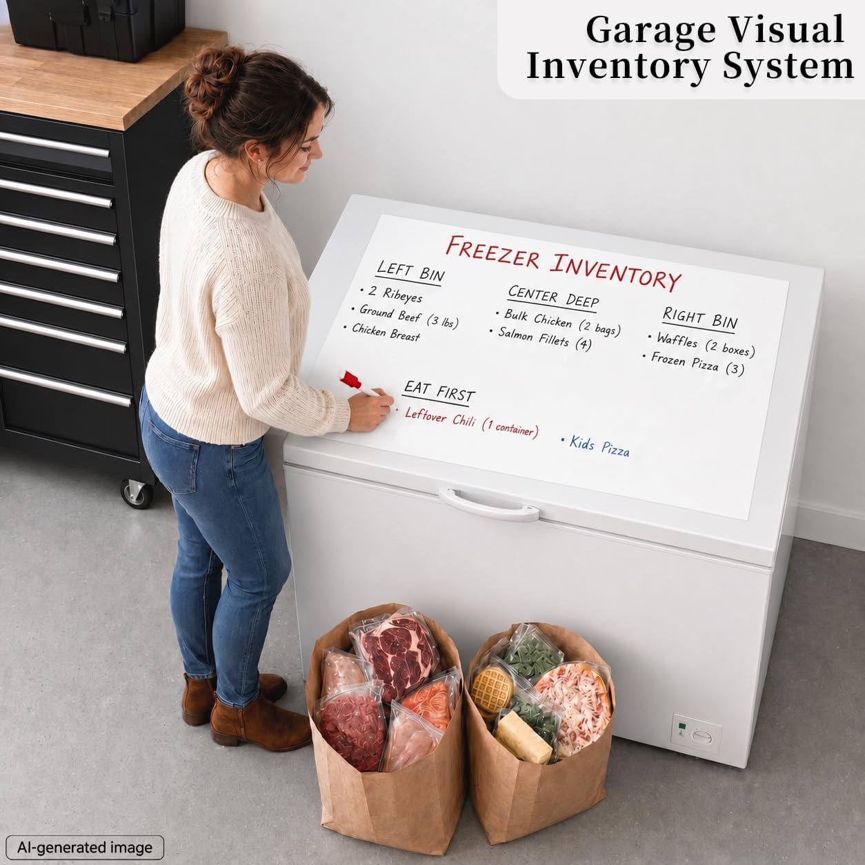 Magnetic White Board for Refrigerator Plan Weekly Menus at a Glance | Dry Erase Sheet for Meal Schedules - 12" x 8" Kitchen Command Center for Busy Moms with Magnet Backing Packed Flat