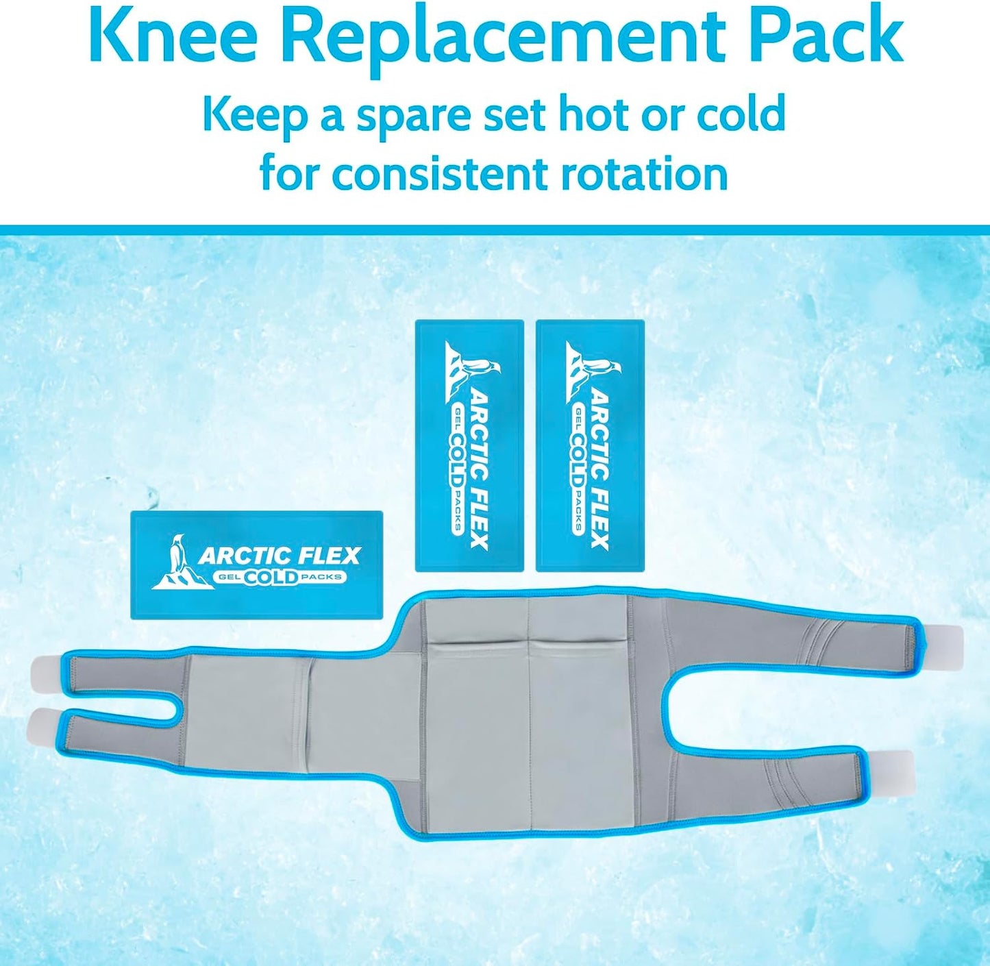 Arctic Flex Gel Replacement Packs - Ice Packs Reusable for Elbow Ice Brace | Hot and Cold Gel Ice Pack for Injuries, Pain Relief, Swelling - Flexible Therapy Compression Wrap - Athletic Women, Men