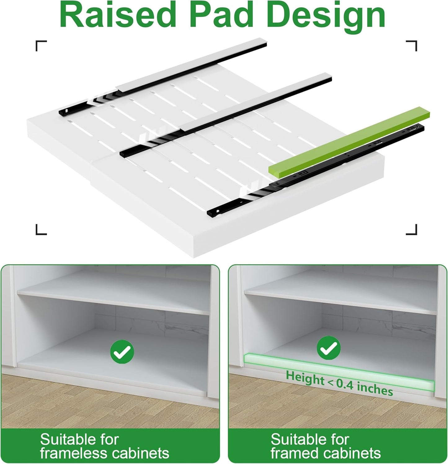 PAKETA 4 Pack Expandable Pull Out Cabinet Organizer,21" Deep | Pull Out Drawers for Cabinets with width from 12" to 20",Sliding Drawers for Cabinets with Upgrade 3 Slide Rails,hold 65 lbs