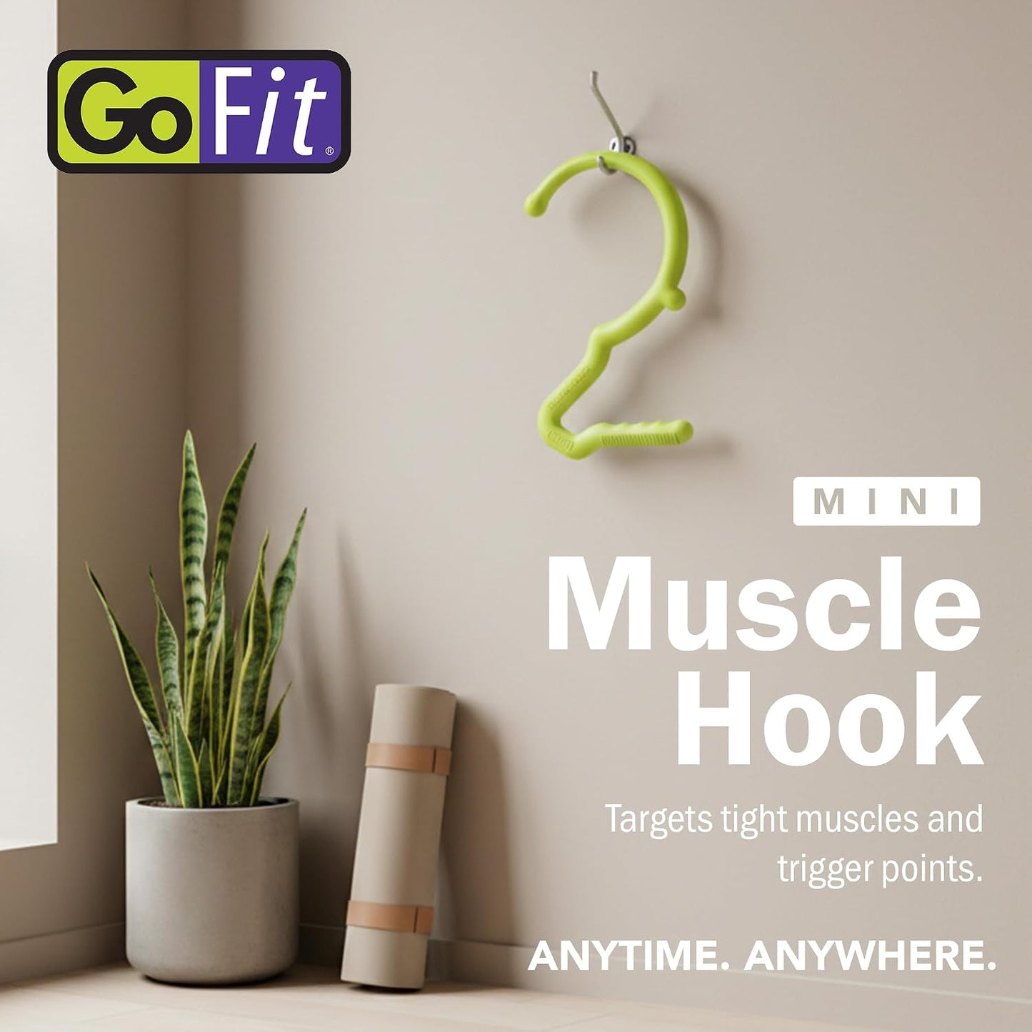 GoFit Muscle Self Massage Hook – Ergonomic Massage Wand for Targeted Muscle Relief, Deep Tissue Trigger Point Therapy, and Myofascial Release