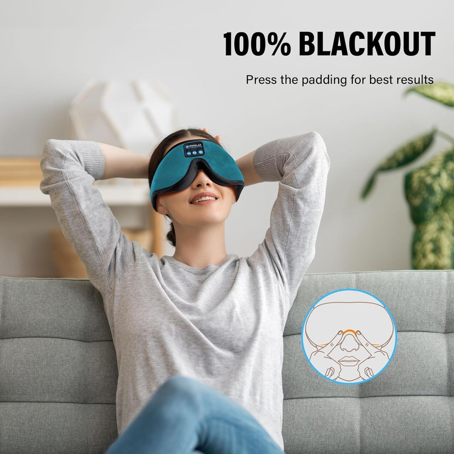 Sleep Headphones,Sleep Mask for Side Sleeper,3D Eye Mask for Sleeping with Stereo Speakers,Bluetooth Headphone,Perfect for Gifts for Women/Men Black