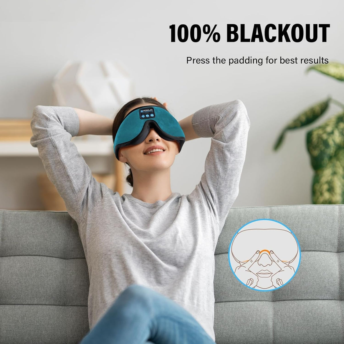 Sleep Headphones,Sleep Mask for Side Sleeper,3D Eye Mask for Sleeping with Stereo Speakers,Bluetooth Headphone,Perfect for Gifts for Women/Men Black