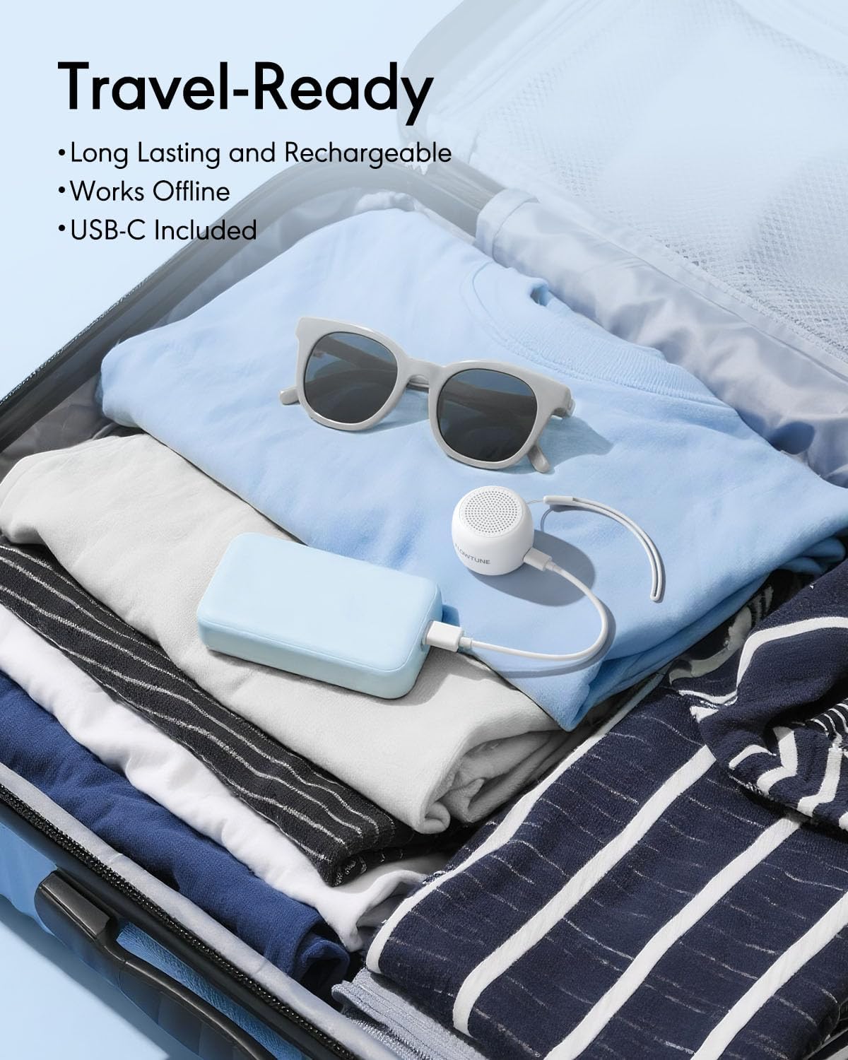 FLOWTUNE Sound Machine White Noise Machine for Baby Adults, 18 Non-looping Sounds, Timer, Memory Function, Portable Sleep Sound Therapy Gift (White)