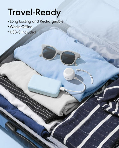 FLOWTUNE Sound Machine White Noise Machine for Baby Adults, 18 Non-looping Sounds, Timer, Memory Function, Portable Sleep Sound Therapy Gift (White)