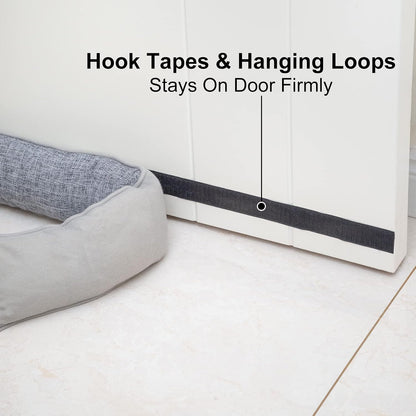 Under Door Draft Stopper Decorative Wind Stopper 36 inch for Door & Window, Weighted Animal Air Draft Stopper for Bottom of Door with Hanging Loops - Brown Dog