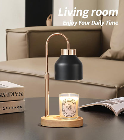 Candle Warmer Lamp with Timer and Dimmer,Electric Gold Light Gifts for Women Melt Wax Warmer Lamp with 2 Bulbs for Candle Jars House Warming New Home Decor Bedroom