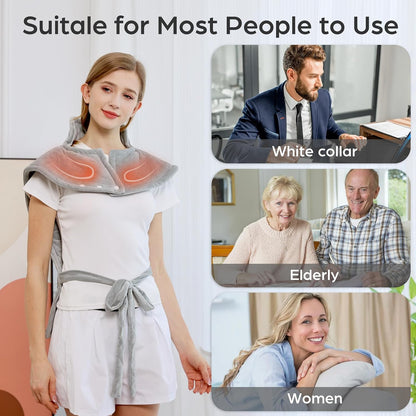 Electric Heating Pad for Back Neck Shoulders Pain Relief, 6 Heat Levels/Auto Shut-Off, 24"x 36" Large Electric Heated Pads, Gifts for Women Men Mom Dad Elderly, Gray