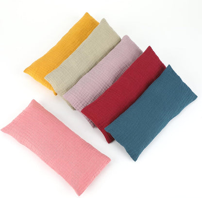 6 Pack Soft Cotton Eye Pillow Case Gauze Removable Unscented Eye Pillow Cover 9.06 x 4.53 Inches for Yoga Relaxation Sleeping Meditation Spa Migraine Relief Massage- Relaxing Colors
