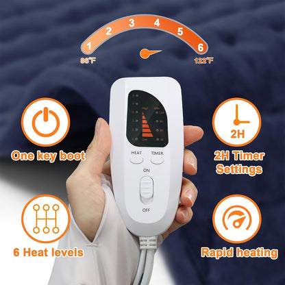 Heating Pad,Heated Blanket,Heating Pad for Back Neck,Grey,24x12 Inch | Electric Heating Pad,Dry/Moist Heat Heating Pads,Heating Pads for Shoulder,Abdomen,Heat Pad for Women Men,Birthday Gift