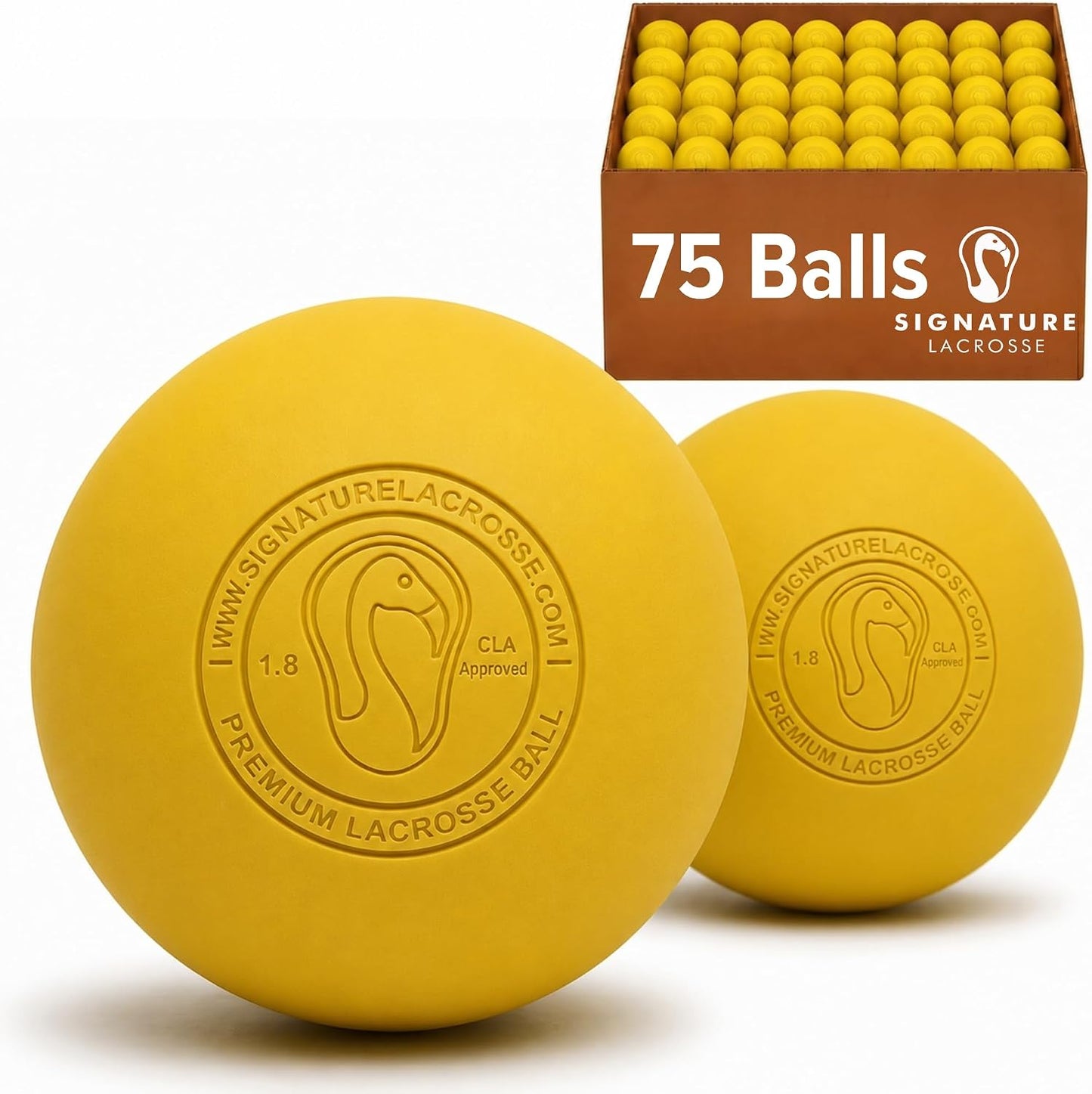 Signature Lacrosse Ball Set - Packs of 2, 4, 8, 12, and 100 - No Chemical Smell Massage Balls, Myofascial Release Tools, Back Roller, Muscle Knot Remover