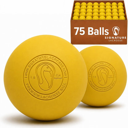 Signature Lacrosse Ball Set - Packs of 2, 4, 8, 12, and 100 - No Chemical Smell Massage Balls, Myofascial Release Tools, Back Roller, Muscle Knot Remover