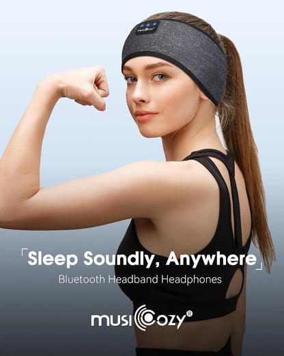 MUSICOZY Sleep Headphones Bluetooth Headband Headphones for Side Sleepers | Sleeping Headbands Wireless Sports Earphones Sweat Resistant Earbuds for Workout Running Cool Gadgets Unique Gifts for Women