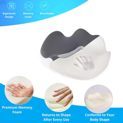 Home & Travel Gear Seat Cushion for Tailbone & Coccyx Comfort — Memory Foam for Office Chair & Car | Non-Slip Base | Ergonomic Cutout Design | Breathable Washable Cover