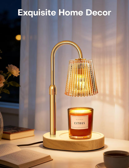 Candle Warmer Lamp with Timer Dimmer, Home Bedroom Decor Gifts for Women | Adjustable Height, Electric Wax Melts Warmer for Jar Candles, Birthday Christmas House Warming Gifts with 2 Bulbs
