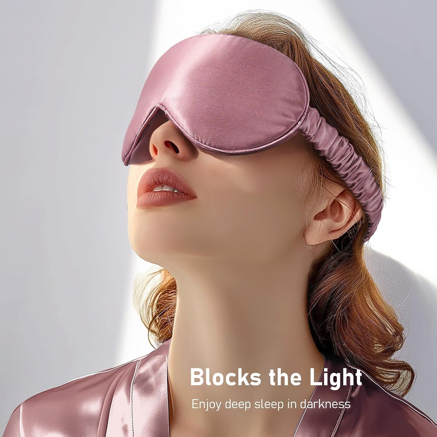 LitBear 100% 22 Momme Mulberry Silk Sleep Mask - 3D Contoured Eye Mask for Men & Women, Soft Breathable Sleeping Mask with Adjustable Strap, Perfect Blocks Light for Sleeping (Black)