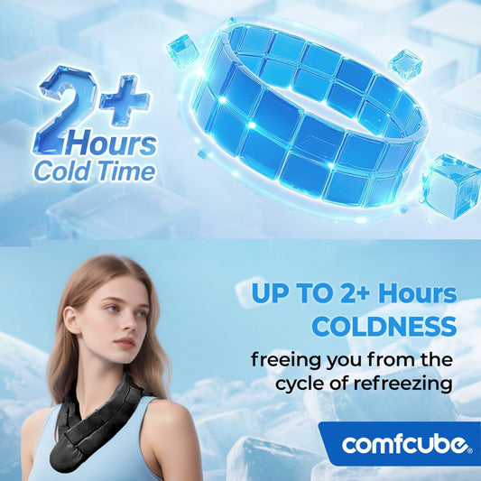 Comfcube Neck Ice Pack Wrap for 2 Hours of Cool Relief | Soft, flexible gel wrap; ideal for neck pain, hot flashes & post-surgery recovery.