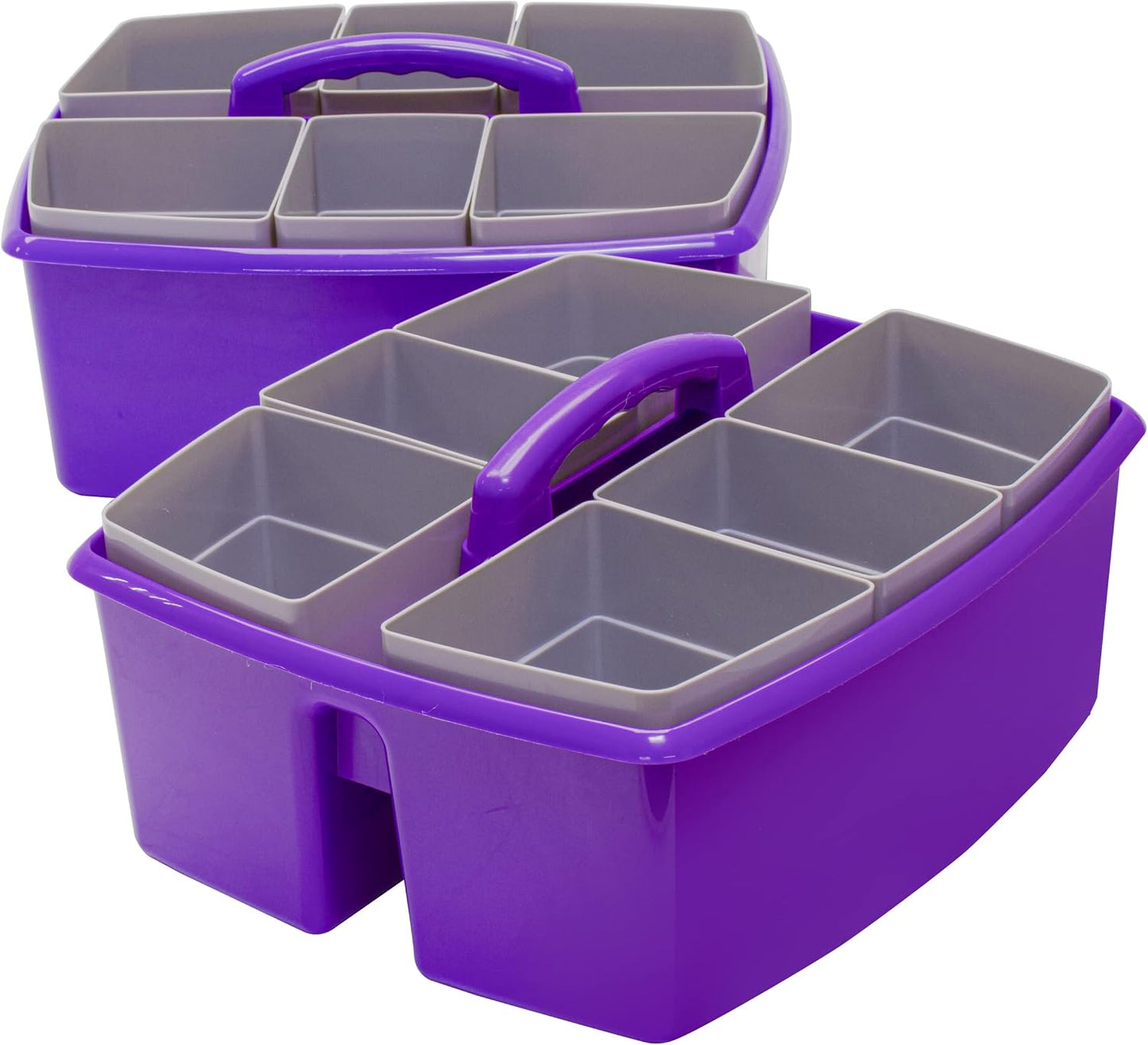 Storex 2-Compartment Large Cleaning Caddy – Multipurpose Supply Organizer with Handle - Black, 1-Pack (00973A06C)