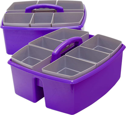 Storex 2-Compartment Large Cleaning Caddy – Multipurpose Supply Organizer with Handle - Black, 1-Pack (00973A06C)
