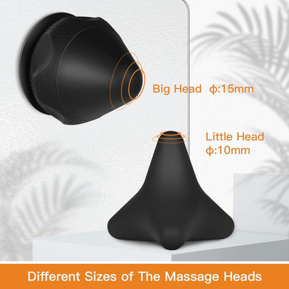 Mountable Massage Ball with Suction Cup, Manual Back Massager Kit for Myofascial Release and Muscle Knot Remover Black