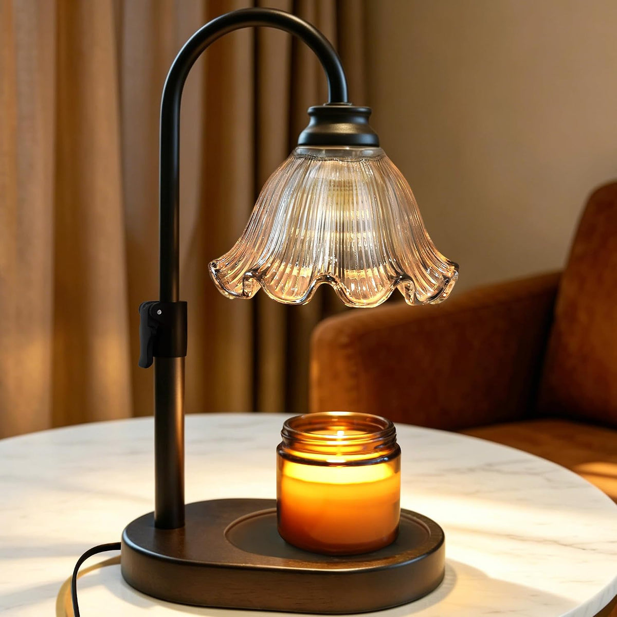 Candle Warmer Lamp with Timer and Dimmer, Adjustable Height Design