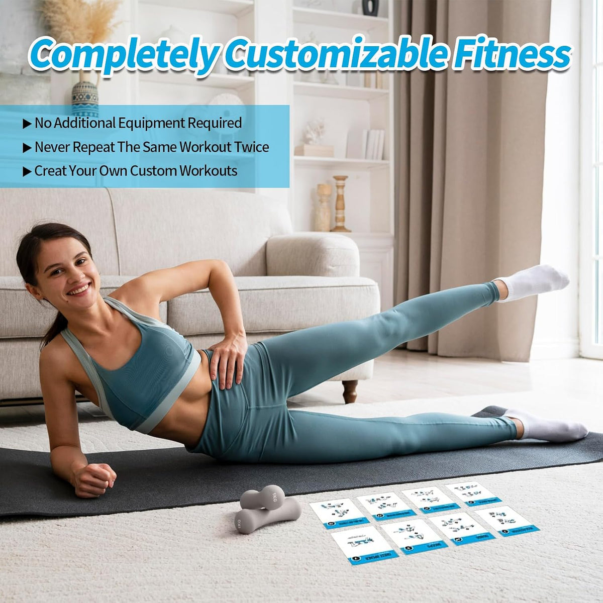 Half Balance Ball Workout Cards, 62 Exercises Cards Deck Large Size 5" x 3.5" Fitness Cards for Women & Men, Beginner Fitness Guide to Training Exercises at Home or Gym