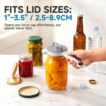 2026 Upgraded 4-in-1 Jar Opener - Adjustable Stainless Steel Lid Remover for Seniors & Arthritis Sufferers, Fits Kitchen Jars, Bottles & Cans Blue