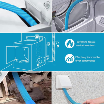 Upgraded Dryer Lint Vent Cleaner Kit: Flexible Vacuum Hose Attachment for Lint Removal |Universal Vacuums Deep Cleaning Brush for Clogged Ducts
