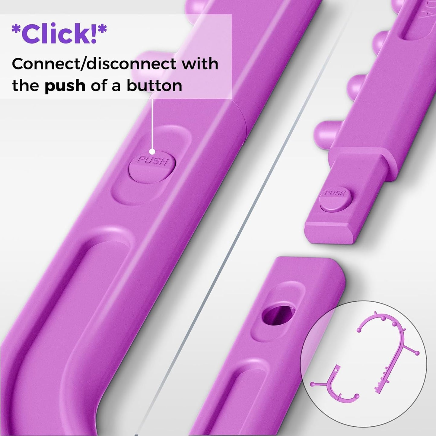 Detachable Trigger Point Massage Tool for Body Muscle Pain Relief | Button-Release Design, S/C, Massage Hook for Back, Neck & Shoulder, Pressure Point Therapy Tool for Deep Tissue Relief