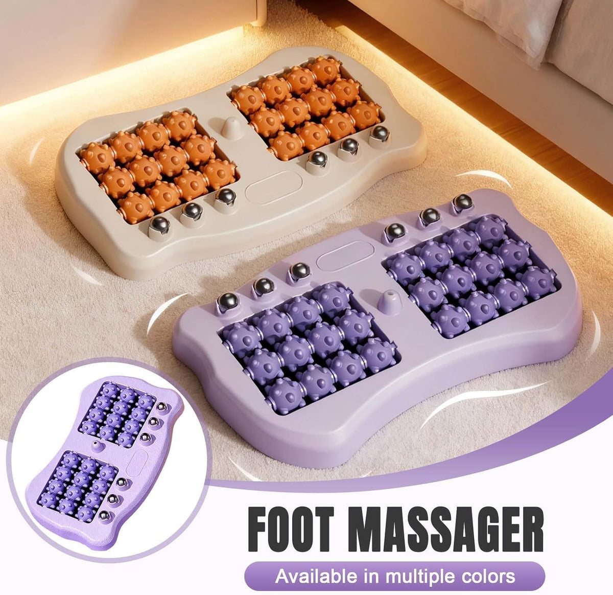 Foot Massage Roller, Portable Reflexology Massager for Relieve Pain from Plantar Fasciitis and Improved Circulation,Three Massage Techniques for Relax Muscles Suitable for Home Office Use (Orange)