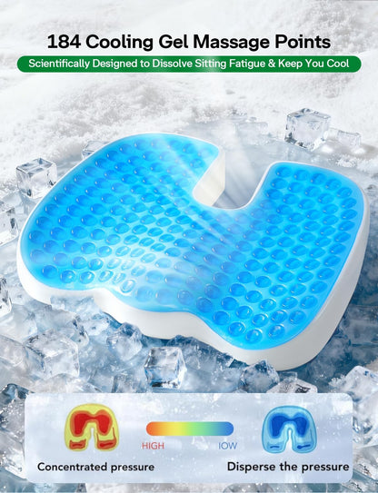 Medisana GC 150G Gel Seat Cushion for Tailbone Support, Grey 19×16×2.8"