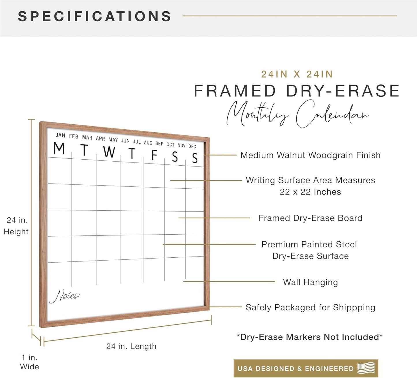 MCS Dry Erase Weekly Meal Planner Black Framed Calander Whiteboard, 11x24 | Dry Erase Weekly Meal Planner Black Framed Calander Whiteboard Frame, 11x24 Inch