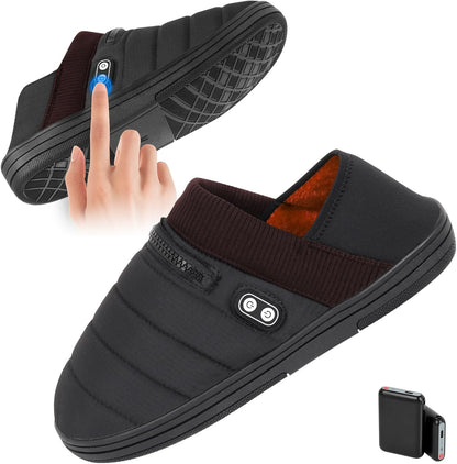 Heated Slippers,BIAL Unisex Electric Heating Pad for Feet,Rechargeable Battery Shoes Heat Foot Warmer Feet Warmer Winter Slippers Cold Weather Slipper for Men Women