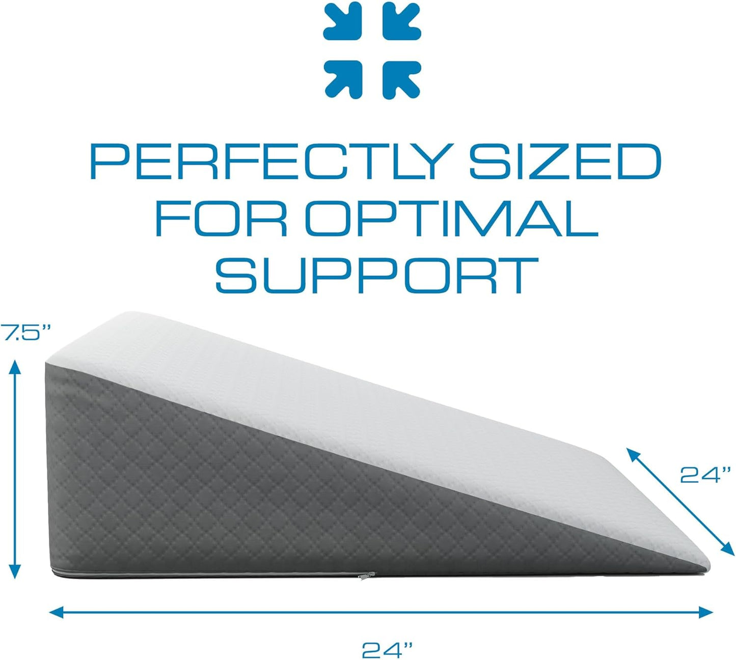 Kolbs Leg Elevation Pillow for After Surgery | Flat Top Bed Wedge Bolster Pillow for Legs | Foot, Knee, Ankle Elevation Post Surgery (Flat Top 7" Height)