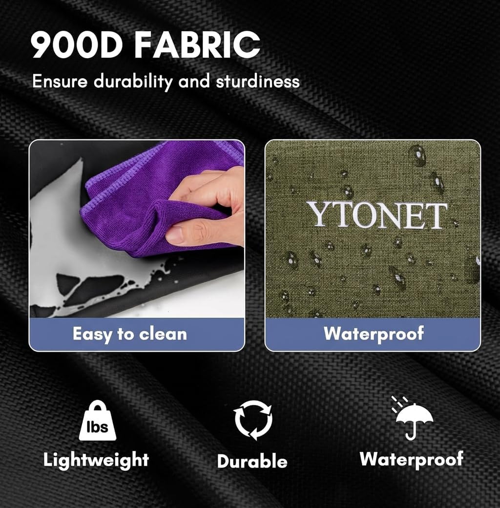Ytonet Wearable Cleaning Caddy Bag, Large Cleaning Supplies Organizer, Blue | with 4 Foldable Dividers, Shoulder Strap&Waist Strap, Professional Cleaning Bag with Handle for Kitchen Housekeepers Cleaners