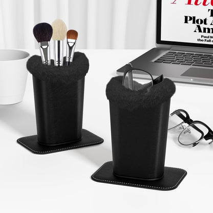 Eyeglasses Holder,Plush Lined PU Leather Pattern Stand Case with Magnetic Base,Unisex for Women Men