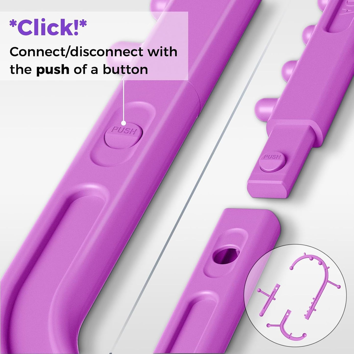 Detachable Trigger Point Massage Tool for Body Muscle Pain Relief | Button-Release Design, S/C, Massage Hook for Back, Neck & Shoulder, Pressure Point Therapy Tool for Deep Tissue Relief