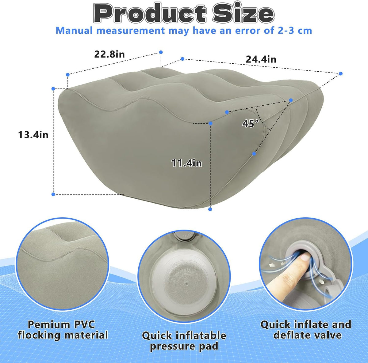 Inflatable Leg Elevation Pillow for After Surgery Swelling Circulation