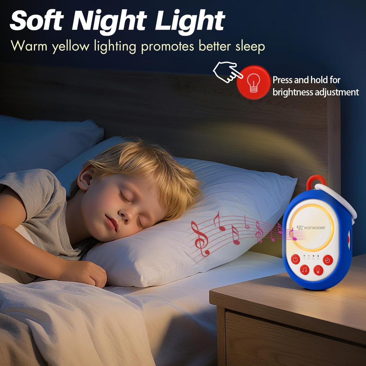 2026 Mom's Choice Awards | White Noise Sound Machine Baby with Night Light, 20 Soothing Sounds, 22 Hours Battery Life, Travel, Registry Gift, Shower, Clips on Baby Stroller (Blue)