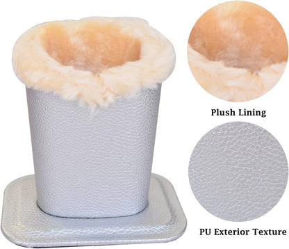 Baitaihem Pack of 2 Plush Lined Eyeglasses Holder Stand Protective Glasses Case For Desks Or Nightstands