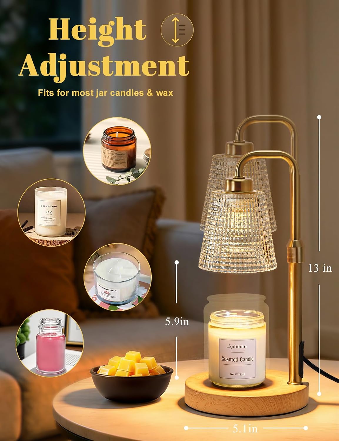Candle Warmer Lamp with Timer, Birthday Gifts for Women, Ideal Fall Decor