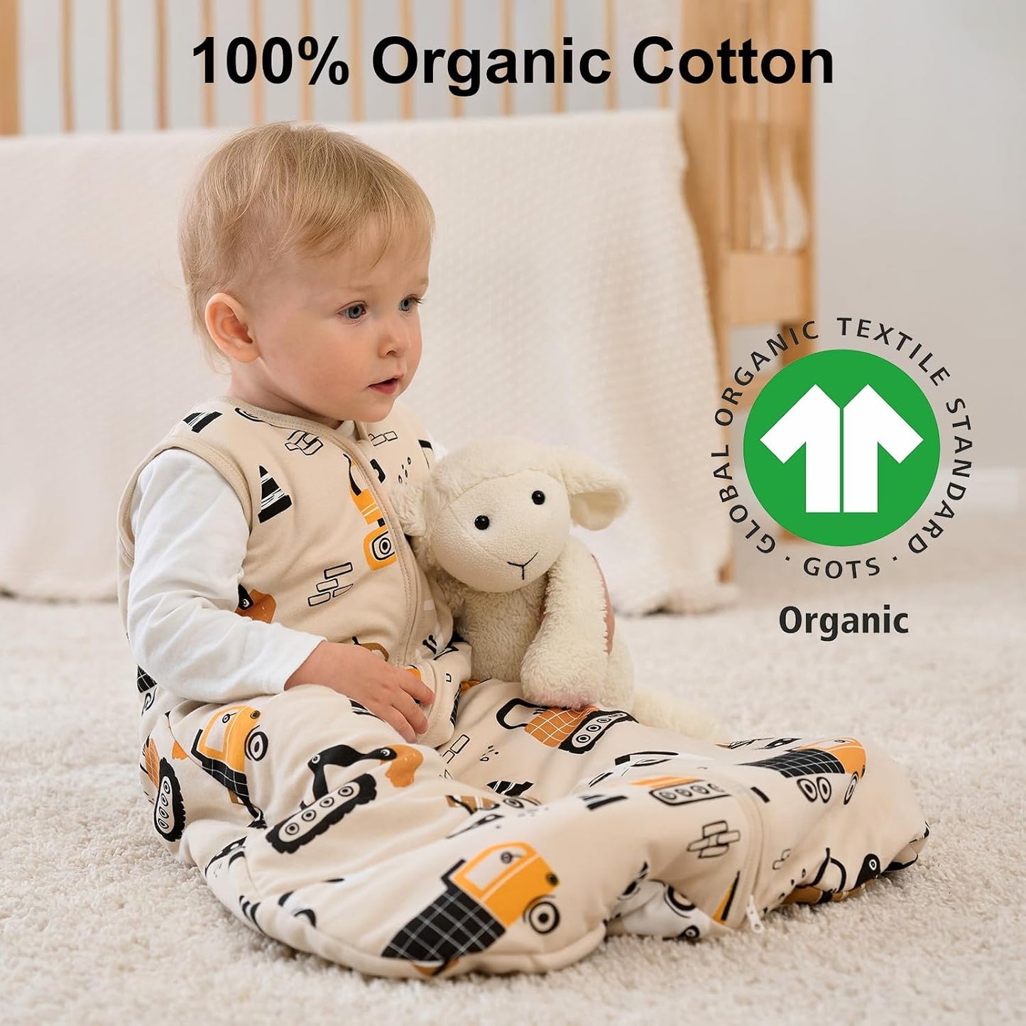 Yoofoss Baby Sleep Sack 0-6 Months Wearable Blanket for Babies 100% Organic Cotton 2-Way Zipper TOG 0.5 Toddler Sleeping Sack 3 Pack, Sleep Sacks