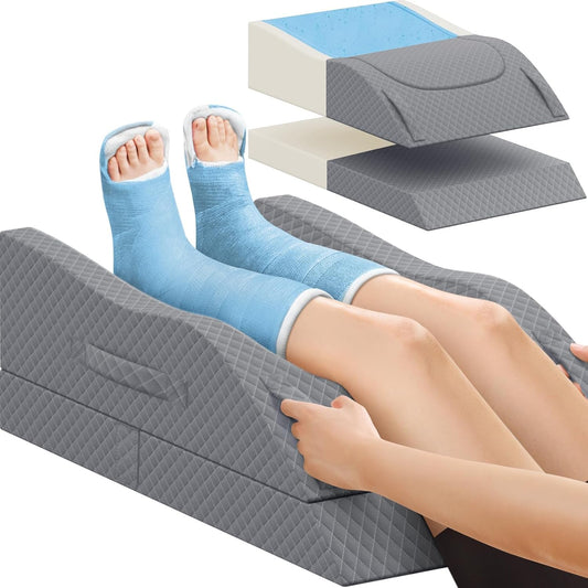 CushZone Leg Pillow, Elevation Pillows for Leg After Surgery, Grey
