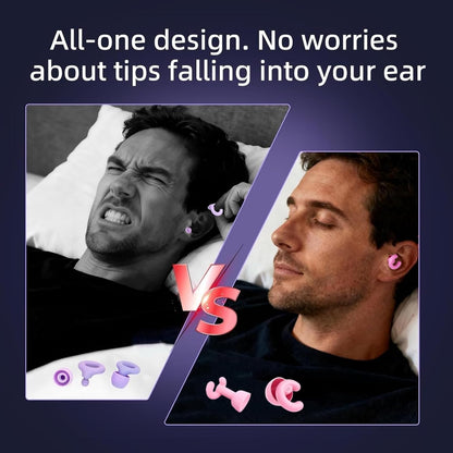 Noise Cancelling Ear Plugs Sleep 50dB NRR Side Sleep Small Ear | ultra soft silicone, reusable one-piece design, 4 sizes included, portable case