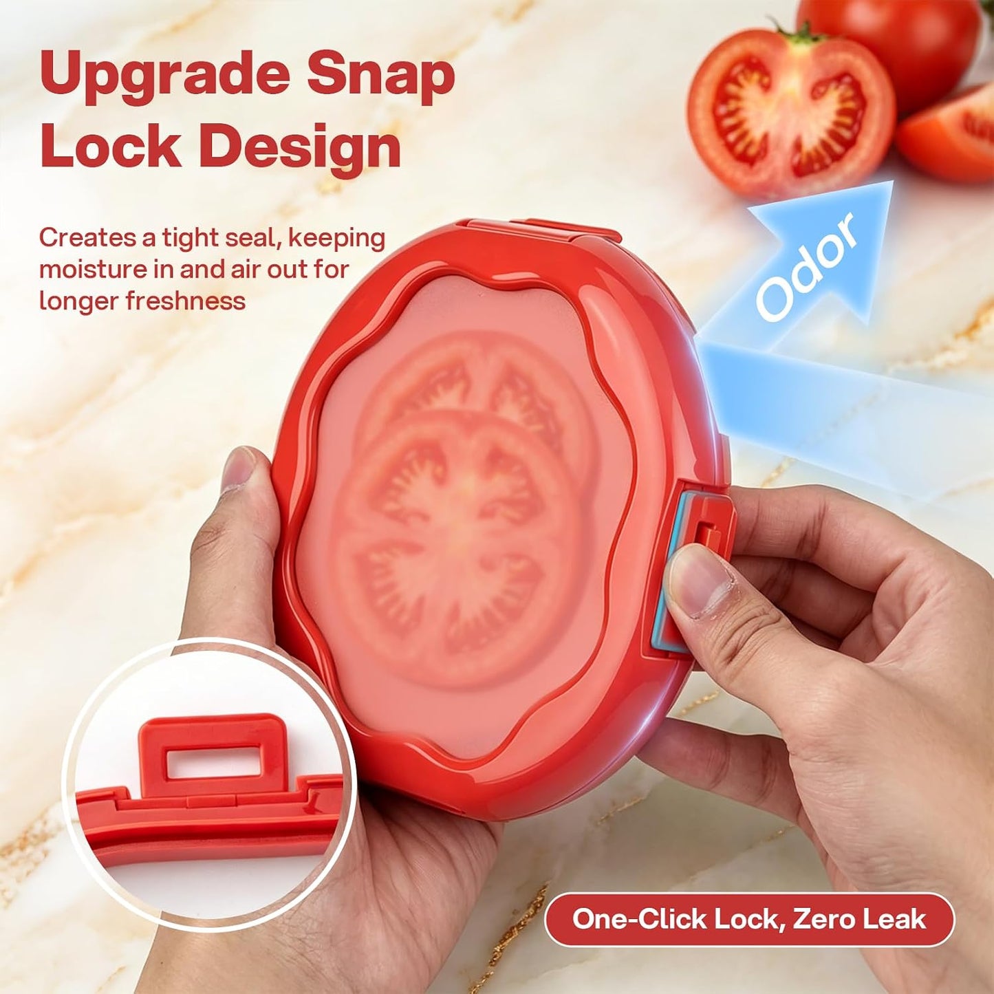 CLEANGOR Avocado Saver and Onion Saver, 4Pcs Fruit and Vegetable Savers | Silicone Food Saver with Snap-On Lid, Ideal for Avocados, Onions, Lemons, Orange and Tomatoes, Reusable, Dishwasher Safe