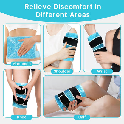 Ice Pack for Knee Pain Relief 2 Pack Reusable Gel Ice Wrap for Leg Injuries Swelling Knee Replacement Post-Surgery Recovery Adjustable Cold Therapy Wrap for Arthritis Meniscus Tear and ACL (Blue)